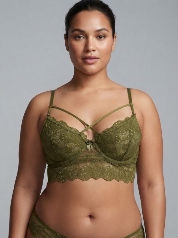 Enigma – Bustier media copa de encaje con hebilla frontal