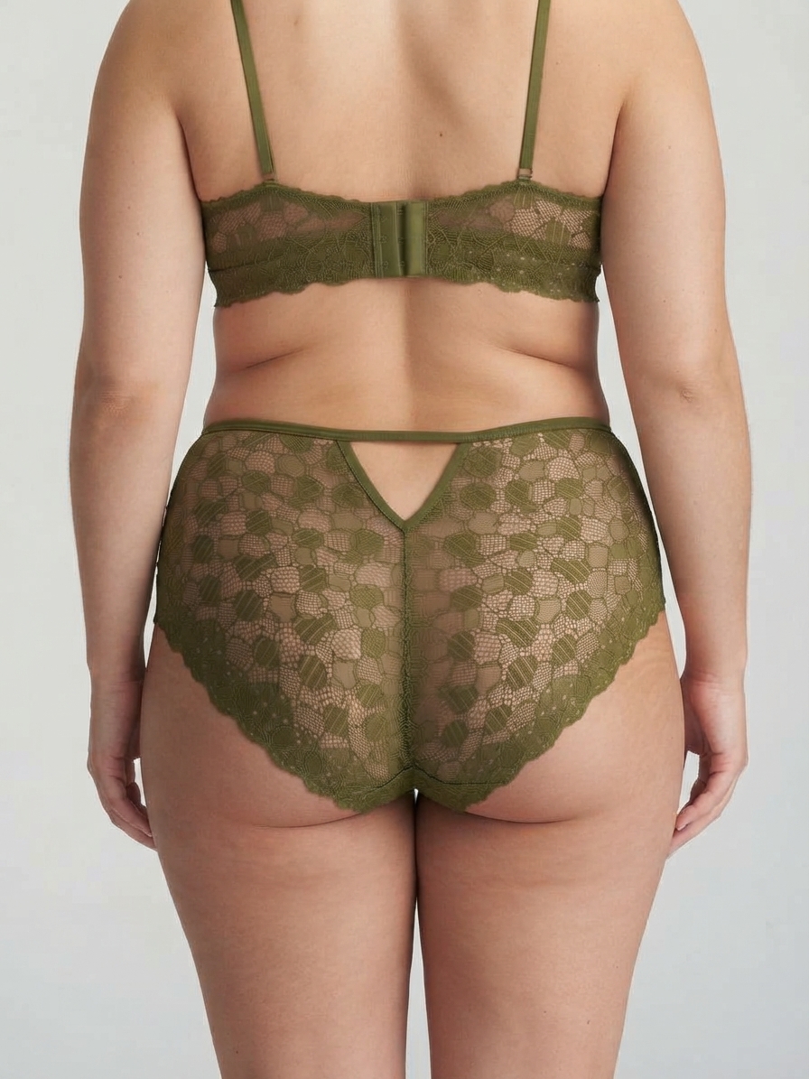 Enigma – Bustier media copa de encaje con hebilla frontal
