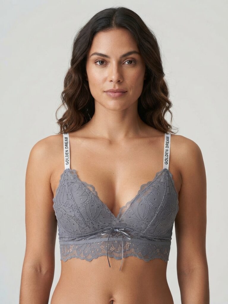 Enigma – Bralette triangular de encaje marcado